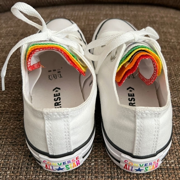 Converse All Star Lo Rainbow Multi Tongue Pride Sneakers, Women's 6, Men's 4 - Picture 8 of 8